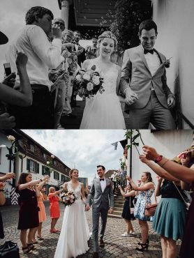 Hochzeitsfotograf in der Pfalz - Hochzeit mit Gratulation standesamtliche Hochzeit historisches Rathaus Deidesheim
