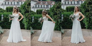 Hochzeitsfotograf Pfalz und Saarland-Brautpaarshooting am Schloss von Saarbrücken