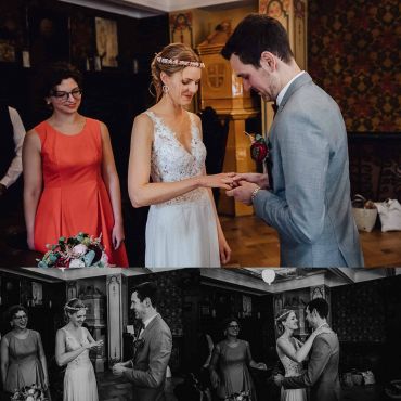 Hochzeitsfotograf in der Pfalz - Ringtausch standesamtliche Hochzeit historisches Rathaus Deidesheim